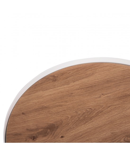 ΤΡΑΠΕΖΑΚΙ ΒΟΗΘΗΤΙΚΟ DENTON HM18023.02 MDF TOP ΦΥΣΙΚΟ ΞΥΛΟΥ-ΒΑΣΗ ΛΕΥΚΗ Φ45x51,5Υεκ.