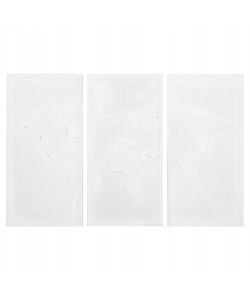 ΠΙΝΑΚΑΣ 3-ΠΤΥΧΟΣ WORLD MAP SANTORINI HM4504 MDF ΣΕ ΥΠΟΛΕΥΚΟ ΧΡΩΜΑ 180x4(πάχος)x120Υεκ.