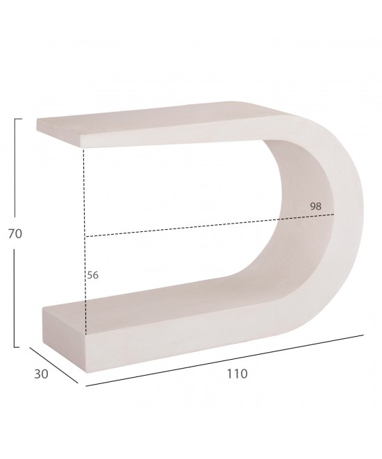 ΚΟΝΣΟΛΑ ΣΕΙΡΑ SANTORINI HM18049 MDF ΣΕ ΥΠΟΛΕΥΚΟ ΧΡΩΜΑ 110x30x70Υεκ.