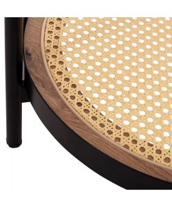 ΒΟΗΘΗΤΙΚΟ ΤΡΑΠΕΖΙ SEITZ HM18031 ΓΥΑΛΙ TOP-ΜΕΤΑΛΛΟ-RATTAN ΣΕ ΦΥΣΙΚΟ Φ50x55,5Υεκ.