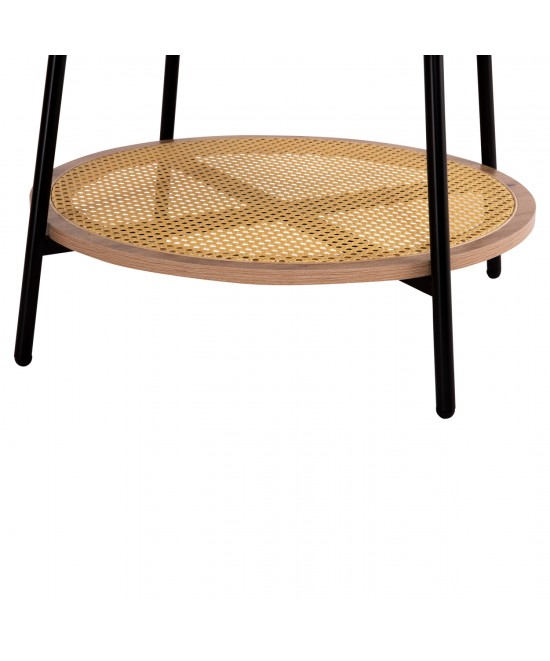 ΤΡΑΠΕΖΙ ΣΑΛΟΝΙΟΥ SEWELL HM18033 MDF ΣΕ ZEBRANO-ΜΕΤΑΛΛΙΚΑ ΠΟΔΙΑ-WICKER Φ80x46,5Υεκ.