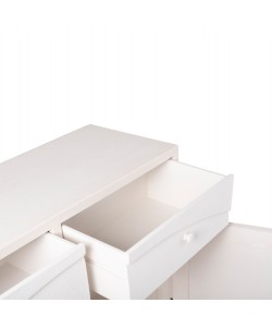 ΜΠΟΥΦΕΣ ΣΕΙΡΑ SANTORINI HM18046 MDF ΣΕ ΥΠΟΛΕΥΚΟ ΧΡΩΜΑ-2 ΣΥΡΤΑΡΙΑ & 2 ΠΟΡΤΕΣ 107x38x82,5Υεκ.