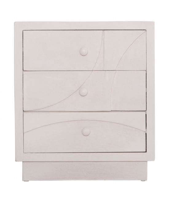 ΚΟΜΟΔΙΝΟ ΣΕΙΡΑ SANTORINI HM18047 MDF ΣΕ ΥΠΟΛΕΥΚΟ ΧΡΩΜΑ-3 ΣΥΡΤΑΡIA 48x38x55,5Υεκ.