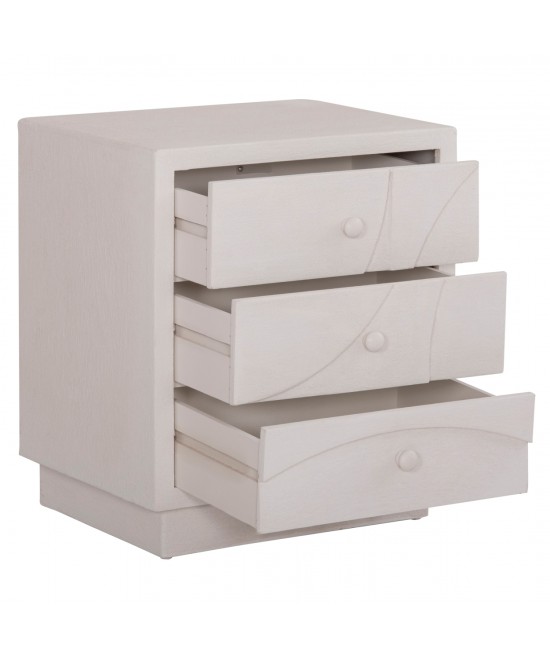 ΚΟΜΟΔΙΝΟ ΣΕΙΡΑ SANTORINI HM18047 MDF ΣΕ ΥΠΟΛΕΥΚΟ ΧΡΩΜΑ-3 ΣΥΡΤΑΡIA 48x38x55,5Υεκ.