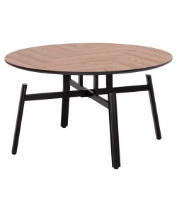 ΤΡΑΠΕΖΙ ΣΑΛΟΝΙΟΥ ΠΕΡΙΣΤΡΕΦΟΜΕΝΟ NORTON HM18035.03 ΜΕΤΑΛΛΟ ΜΑΥΡΟ-MDF TOP Φ80x45,5Υ