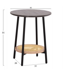 ΒΟΗΘΗΤΙΚΟ ΤΡΑΠΕΖAKI SEWELL HM18034 MDF ΣΕ ZEBRANO-ΜΕΤΑΛΛΙΚΑ ΠΟΔΙΑ-WICKER Φ45x55Υεκ