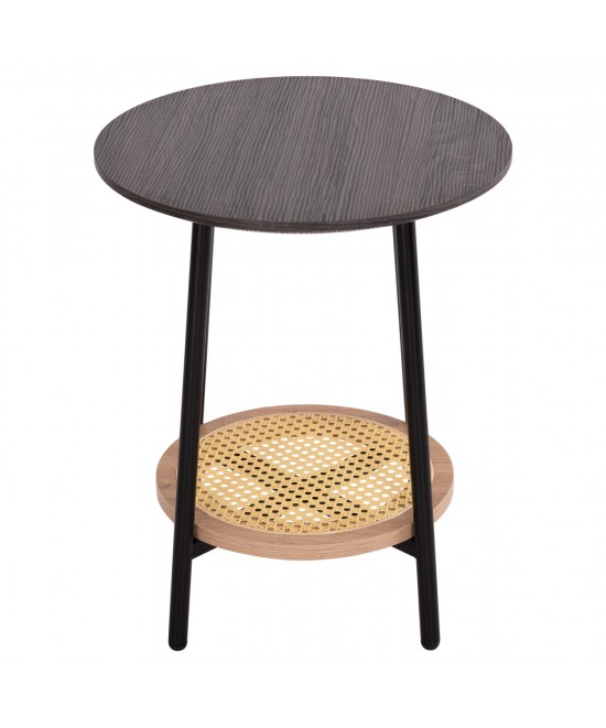 ΒΟΗΘΗΤΙΚΟ ΤΡΑΠΕΖAKI SEWELL HM18034 MDF ΣΕ ZEBRANO-ΜΕΤΑΛΛΙΚΑ ΠΟΔΙΑ-WICKER Φ45x55Υεκ