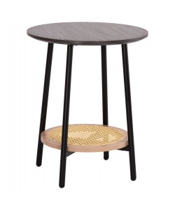 ΒΟΗΘΗΤΙΚΟ ΤΡΑΠΕΖAKI SEWELL HM18034 MDF ΣΕ ZEBRANO-ΜΕΤΑΛΛΙΚΑ ΠΟΔΙΑ-WICKER Φ45x55Υεκ