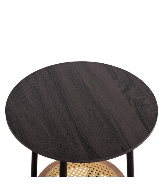 ΒΟΗΘΗΤΙΚΟ ΤΡΑΠΕΖAKI SEWELL HM18034 MDF ΣΕ ZEBRANO-ΜΕΤΑΛΛΙΚΑ ΠΟΔΙΑ-WICKER Φ45x55Υεκ