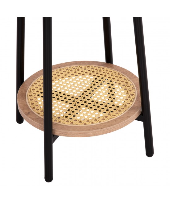 ΒΟΗΘΗΤΙΚΟ ΤΡΑΠΕΖAKI SEWELL HM18034 MDF ΣΕ ZEBRANO-ΜΕΤΑΛΛΙΚΑ ΠΟΔΙΑ-WICKER Φ45x55Υεκ