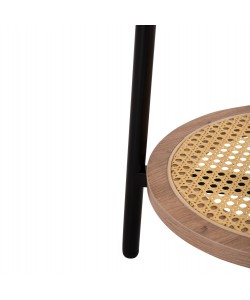 ΒΟΗΘΗΤΙΚΟ ΤΡΑΠΕΖAKI SEWELL HM18034 MDF ΣΕ ZEBRANO-ΜΕΤΑΛΛΙΚΑ ΠΟΔΙΑ-WICKER Φ45x55Υεκ