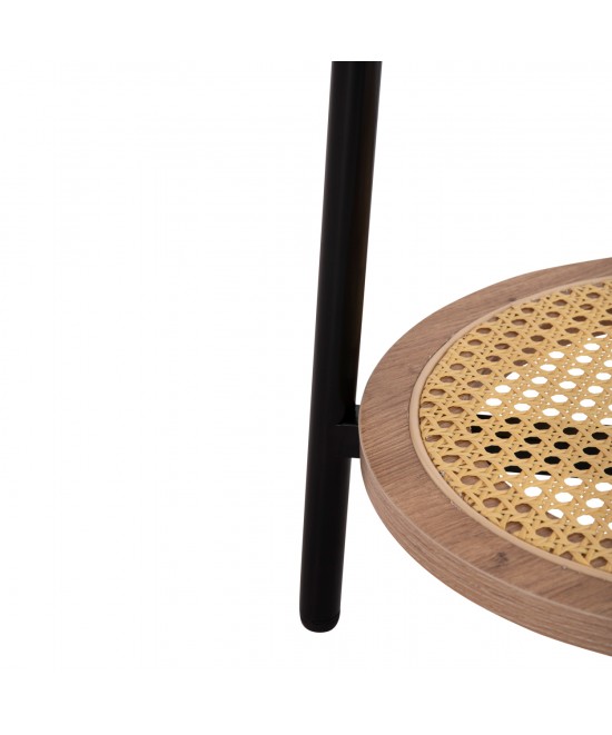 ΒΟΗΘΗΤΙΚΟ ΤΡΑΠΕΖAKI SEWELL HM18034 MDF ΣΕ ZEBRANO-ΜΕΤΑΛΛΙΚΑ ΠΟΔΙΑ-WICKER Φ45x55Υεκ