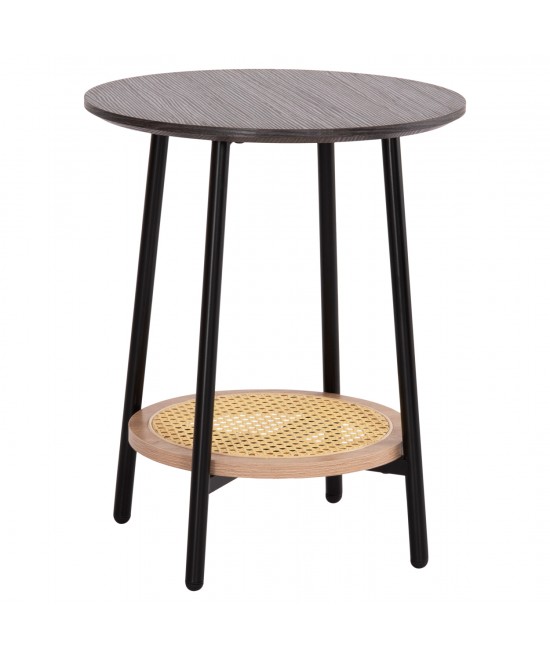 ΒΟΗΘΗΤΙΚΟ ΤΡΑΠΕΖAKI SEWELL HM18034 MDF ΣΕ ZEBRANO-ΜΕΤΑΛΛΙΚΑ ΠΟΔΙΑ-WICKER Φ45x55Υεκ