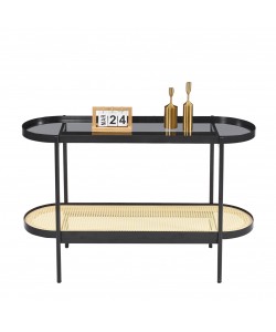 ΚΟΝΣΟΛΑ SEITZ HM18032 ΓΥΑΛΙ TOP-ΜΕΤΑΛΛΟ-RATTAN ΣΕ ΦΥΣΙΚΟ 120x43x76,5Υεκ.