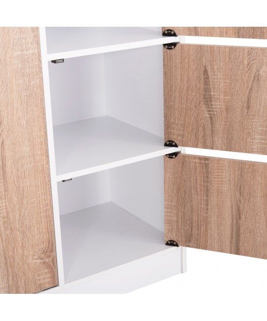 ΝΤΟΥΛΑΠΙ ΜΕ 4 ΑΠΟΘ.ΧΩΡΟΥΣ MATIN HM2480.01 SONAMA OAK-ΛΕΥΚΗ ΜΕΛΑΜΙΝΗ 117x39,5x99,5Υεκ