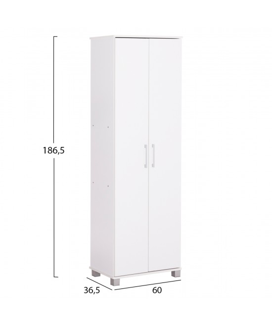 ΠΑΠΟΥΤΣΟΘΗΚΗ-ΝΤΟΥΛΑΠΑ CLUSE HM2403.03 ΜΕΛΑΜΙΝΗ ΛΕΥΚΟ ΧΡΩΜΑ 60Χ36,5Χ186,5Υεκ.