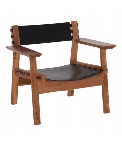 ΠΟΛΥΘΡΟΝΑ KONNA HM9928.01 TEAK ΞΥΛΟ ΣΕ ΦΥΣΙΚΟ-ΔΕΡΜΑ ΑΓΕΛΑΔΟΣ ΣΕ ΜΑΥΡΟ 80x64x73Υεκ.