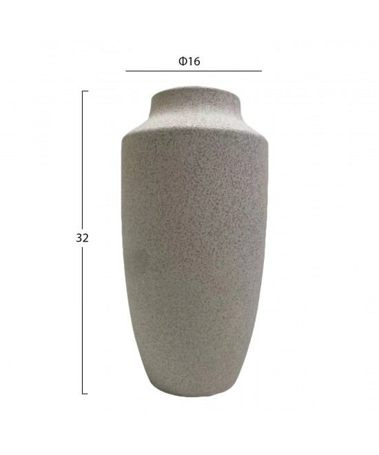 ΕΠΙΤΡΑΠΕΖΙΟ ΚΕΡΑΜΙΚΟ ΔΙΑΚΟΣΜΗΤΙΚΟ ΒΑΖΟ GALAD HM4588.01 ΕΚΡΟΥ ΚΡΥΣΤΑΛΛΙΚΟ Φ16x32Υεκ