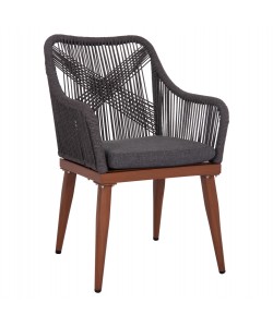 ΠΟΛΥΘΡΟΝΑ ΑΛΟΥΜΙΝΙΟΥ MYRTIA HM5549.11 ΜΕ ΣΧΟΙΝΙ ΓΚΡΙ ΚΑΙ ΚΑΡΥΔΙ ΠΟΔΙΑ 60x64x88Yεκ.