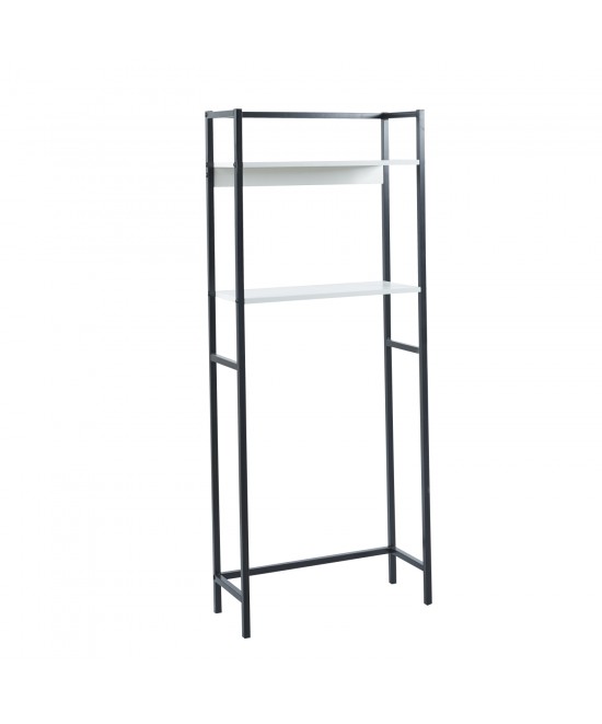 ΕΠΙΠΛΟ ΠΛΥΝΤΗΡΙΟΥ-ΡΑΦΙΕΡΑ HYGI HM18072.02 ΜΕΤΑΛΛΟ ΜΑΥΡΟ-MDF ΛΕΥΚΟ 64x25x156Υεκ.