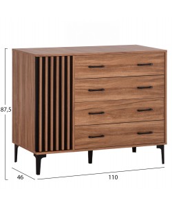 ΣΥΡΤΑΡΙΕΡΑ ΣΕΙΡΑ HARRY HM18009.01 ΜΕΛΑΜΙΝΗ ΦΥΣΙΚΟ ΞΥΛΟΥ-ΜΑΥΡΟ 110x46x87,5Υεκ.