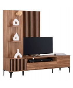 ΣΥΝΘΕΣΗ ΤΗΛΕΟΡΑΣΗΣ ΣΕΙΡΑ HARRY HM18010.01 ΜΕΛΑΜΙΝΗ ΦΥΣΙΚΟ-ΜΑΥΡΟ 205,5x40x167,5Υεκ