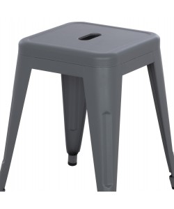 ΣΚΑΜΠΟ ΜΕΤΑΛΛΙΚΟ MELITA HM0096.50 ΣΕ ΓΚΡΙ ΜΑΤ ΧΡΩΜΑ 37x37x45Υεκ.