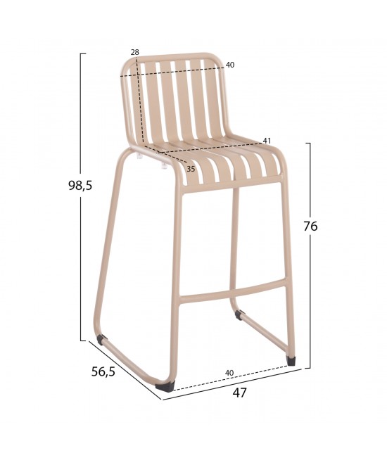 ΣΚΑΜΠΟ ΜΠΑΡ ΑΛΟΥΜΙΝΙΟΥ RACHEL HM6341.04 ΣΑΜΠΑΝΙ 59,5x55x101Υεκ.