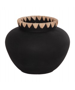 ΔΙΑΚΟΣΜΗΤΙΚΟ ΒΑΖΟ RENTON(L) HM4370 ΤΕΡΑΚΟΤΑ ΜΑΥΡH-ΠΛΕΞΗ ΨΑΘΑΣ ΣΤΟ ΣΤΟΜΙΟ Φ32x26,5Υεκ.