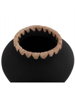 ΔΙΑΚΟΣΜΗΤΙΚΟ ΒΑΖΟ RENTON(L) HM4370 ΤΕΡΑΚΟΤΑ ΜΑΥΡH-ΠΛΕΞΗ ΨΑΘΑΣ ΣΤΟ ΣΤΟΜΙΟ Φ32x26,5Υεκ.