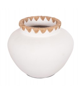 ΔΙΑΚΟΣΜΗΤΙΚΟ ΒΑΖΟ RENTON(S) HM4735 ΤΕΡΑΚΟΤΑ ΛΕΥΚΗ-ΠΛΕΞΗ ΨΑΘΑΣ ΣΤΟ ΣΤΟΜΙΟ Φ23x19Υεκ