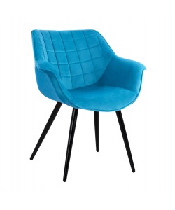 ΠΟΛΥΘΡΟΝΑΚΙ BENJAMIN ΑΠΟ ΒΕΛΟΥΔΟ ΤΙΡΚΟΥΑΖ ME ΜΕΤΑΛΛΙΚΑ ΠΟΔΙΑ HM8682.09 69x68x78 εκ.