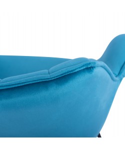 ΠΟΛΥΘΡΟΝΑΚΙ BENJAMIN ΑΠΟ ΒΕΛΟΥΔΟ ΤΙΡΚΟΥΑΖ ME ΜΕΤΑΛΛΙΚΑ ΠΟΔΙΑ HM8682.09 69x68x78 εκ.