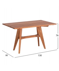 ΤΡΑΠΕΖΙ ΟΡΘΟΓΩΝΙΟ LEO HM6137 ΜΑΣΙΦ ΞΥΛΟ ΤΕΑΚ 130x80x76Υεκ.