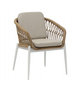 ΠΟΛΥΘΡΟΝΑ ΑΛΟΥΜΙΝΙΟΥ GALDIN HM6272.02 ΛΕΥΚΟ ΜΕ ΜΠΕΖ-P.E.RATTAN ΦΥΣΙΚΟ 61x65x82Υεκ