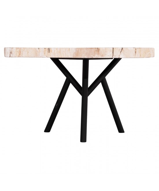 ΤΡΑΠΕΖΙ ΣΑΛΟΝΙΟΥ SAMAN HM9930 ΜΑΥΡΑ ΜΕΤΑΛΛΙΚΑ ΠΟΔΙΑ-TOP ΑΠΟΛΙΘΩΜΕΝΟΥ ΞΥΛΟΥ 76x53x45Υεκ