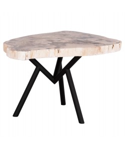 ΤΡΑΠΕΖΙ ΣΑΛΟΝΙΟΥ SAMAN HM9930 ΜΑΥΡΑ ΜΕΤΑΛΛΙΚΑ ΠΟΔΙΑ-TOP ΑΠΟΛΙΘΩΜΕΝΟΥ ΞΥΛΟΥ 76x53x45Υεκ