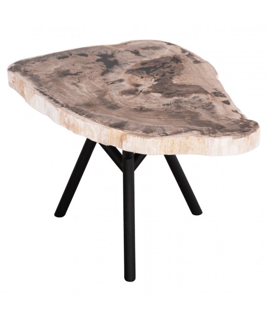 ΤΡΑΠΕΖΙ ΣΑΛΟΝΙΟΥ SAMAN HM9930 ΜΑΥΡΑ ΜΕΤΑΛΛΙΚΑ ΠΟΔΙΑ-TOP ΑΠΟΛΙΘΩΜΕΝΟΥ ΞΥΛΟΥ 76x53x45Υεκ