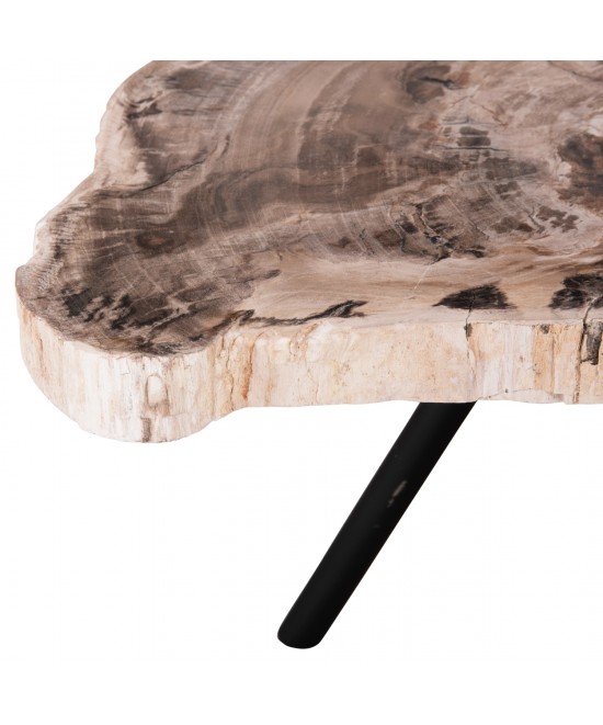 ΤΡΑΠΕΖΙ ΣΑΛΟΝΙΟΥ SAMAN HM9930 ΜΑΥΡΑ ΜΕΤΑΛΛΙΚΑ ΠΟΔΙΑ-TOP ΑΠΟΛΙΘΩΜΕΝΟΥ ΞΥΛΟΥ 76x53x45Υεκ