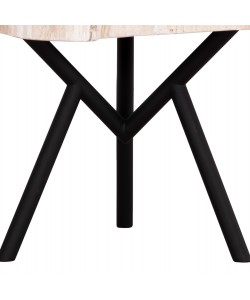 ΤΡΑΠΕΖΙ ΣΑΛΟΝΙΟΥ SAMAN HM9930 ΜΑΥΡΑ ΜΕΤΑΛΛΙΚΑ ΠΟΔΙΑ-TOP ΑΠΟΛΙΘΩΜΕΝΟΥ ΞΥΛΟΥ 76x53x45Υεκ