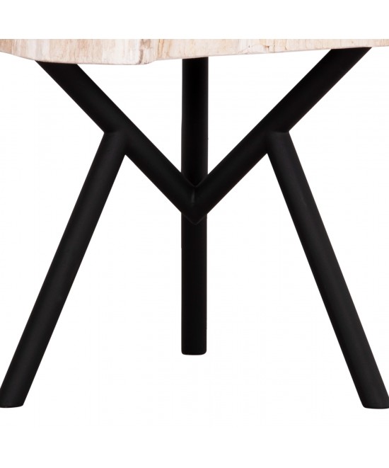 ΤΡΑΠΕΖΙ ΣΑΛΟΝΙΟΥ SAMAN HM9930 ΜΑΥΡΑ ΜΕΤΑΛΛΙΚΑ ΠΟΔΙΑ-TOP ΑΠΟΛΙΘΩΜΕΝΟΥ ΞΥΛΟΥ 76x53x45Υεκ