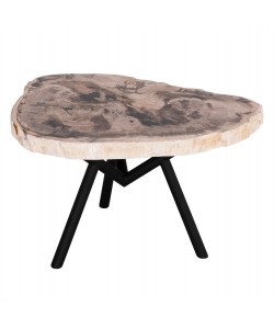 ΒΟΗΘΗΤΙΚΟ ΤΡΑΠΕΖΙ SAMAN HM9931 TOP ΠΕΤΡΑΣ ΜΕ ΟΨΗ ΑΠΟΛΙΘΩΜΕΝΟΥ ΞΥΛΟΥ 70x55x40Υεκ