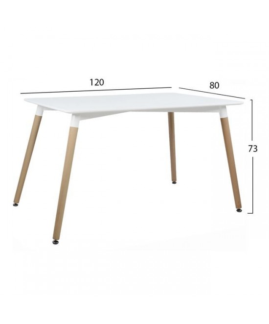 ΣΕΤ ΤΡΑΠΕΖΑΡΙΑΣ 5ΤΜΧ HM10193.01 ΜΕ ΤΡΑΠΕΖΙ MINIMAL ΚΑΙ VEGAS ΛΕΥΚΕΣ 120x80x73 cm