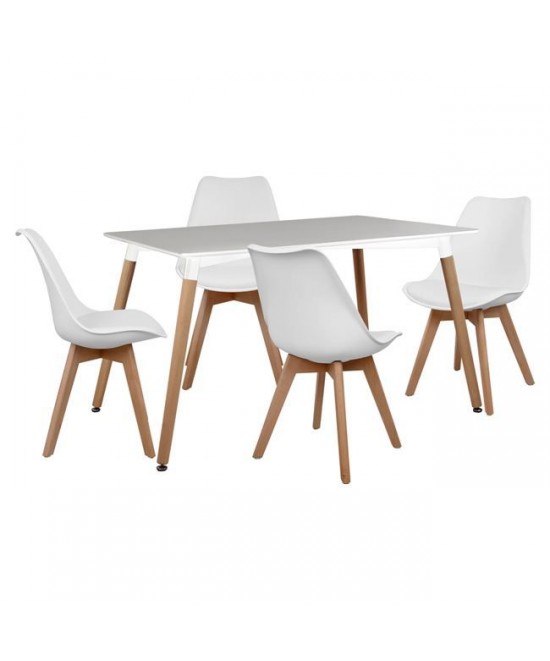 ΣΕΤ ΤΡΑΠΕΖΑΡΙΑΣ 5ΤΜΧ HM10193.01 ΜΕ ΤΡΑΠΕΖΙ MINIMAL ΚΑΙ VEGAS ΛΕΥΚΕΣ 120x80x73 cm