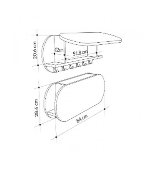 ΚΡΕΜΑΣΤΡΑ ΕΙΣΟΔΟΥ & ΚΛΕΙΣΤΟ ΡΑΦΙ STOR HM18078.02 ΜΕΛΑΜΙΝΗ SONAMA 84x15.5x28.5Υεκ