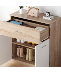 ΠΑΠΟΥΤΣΟΘΗΚΗ ΜΕ ΣΥΡΤΑΡΙ DIONNE HM4362 ΜΕΛΑΜΙΝΗ ΣΕ ΣΟΝΑΜΑ-ΛΕΥΚΟ 80x35x84Υεκ