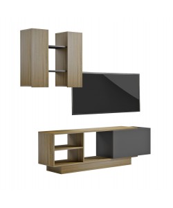 ΣΥΝΘΕΣΗ ΤΗΛΕΟΡΑΣΗΣ TYSON HM18081 ΜΕΛΑΜΙΝΗ ΣΟΝΑΜΑ-ΓΚΡΙ 140x31.5x43.5Υεκ.