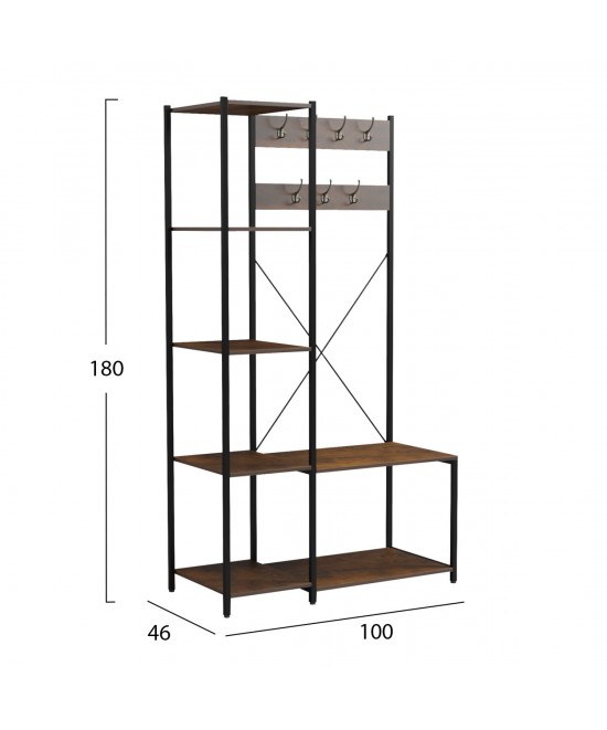 ΕΠΙΠΛΟ ΕΙΣΟΔΟΥ/ΑΝΟΙΧΤΗ ΝΤΟΥΛΑΠΑ ARANJA HM18083 ΜΕΤΑΛΛΟ ΜΑΥΡΟ-ΜΕΛΑΜΙΝΗ ΚΑΦΕ 100x46x180Υεκ. ΕΠΙΠΛΟ ΕΙΣΟΔΟΥ/ΑΝΟΙΧΤΗ ΝΤΟΥΛΑΠΑ ARANJA HM18083 ΜΕΤΑΛΛΟ ΜΑΥΡΟ-ΜΕΛΑΜΙΝΗ ΚΑΦΕ 100x46x180Υεκ.