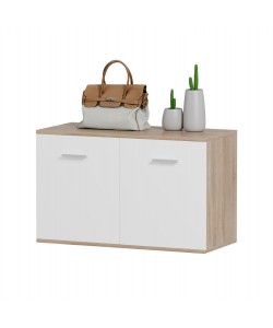 ΠΑΠΟΥΤΣΟΘΗΚΗ DIONNE HM4363 ΜΕΛΑΜΙΝΗ ΣΕ ΣΟΝΑΜΑ-ΛΕΥΚΟ 80x35x46Υεκ.