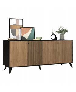 ΜΠΟΥΦΕΣ ΜΕΛΑΜΙΝΗΣ KRUDEN HM9446.11 ΜΑΥΡΟ-ΦΥΣΙΚΟ 180x40x78.6Υεκ.